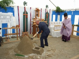 日清医療食品　ヘルスケアフードファクトリー亀岡の地鎮祭の模様